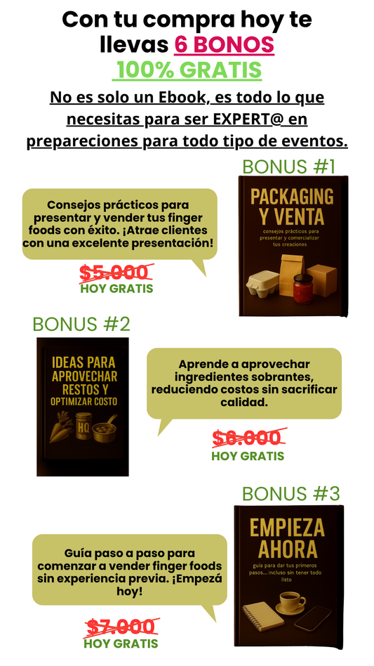 Finger Food: La Guia definitiva + 6 bonos de Regalo